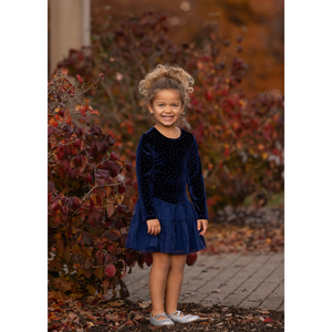 Mabel + Honey Navy Velvet Dreams Dress