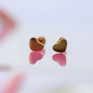 Pierced Tiny Classic Heart Earrings