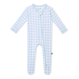 Kyte Baby Zippered Footie / Gingham Breeze