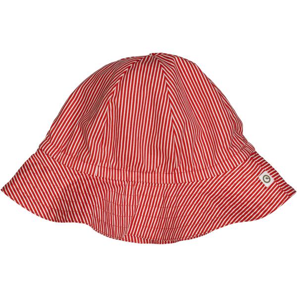 Muesli Poplin Stripe Hat / Apple Red