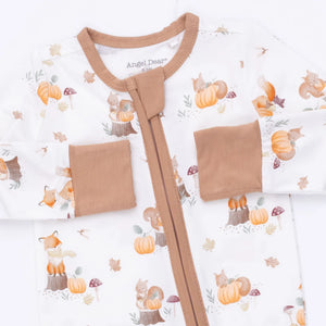 Angel Dear Woodland Animals with Pumpkins Convertible Romper