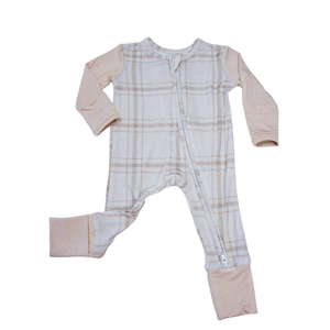 Oatmeal Plaid Footie