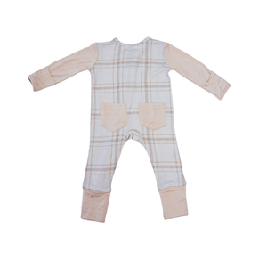 Oatmeal Plaid Footie