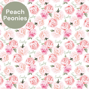 Plush Minky Fleece Personalized Blanket | Peonies