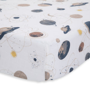 Little Unicorn Cotton Muslin Crib Sheet / Planetary