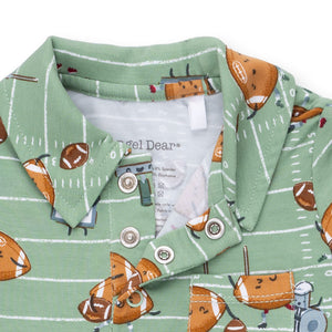 Footballs Playing Football Polo Romper