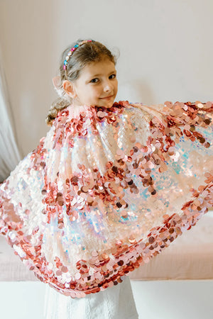 Pink Sequin Cape / 4-6 Years