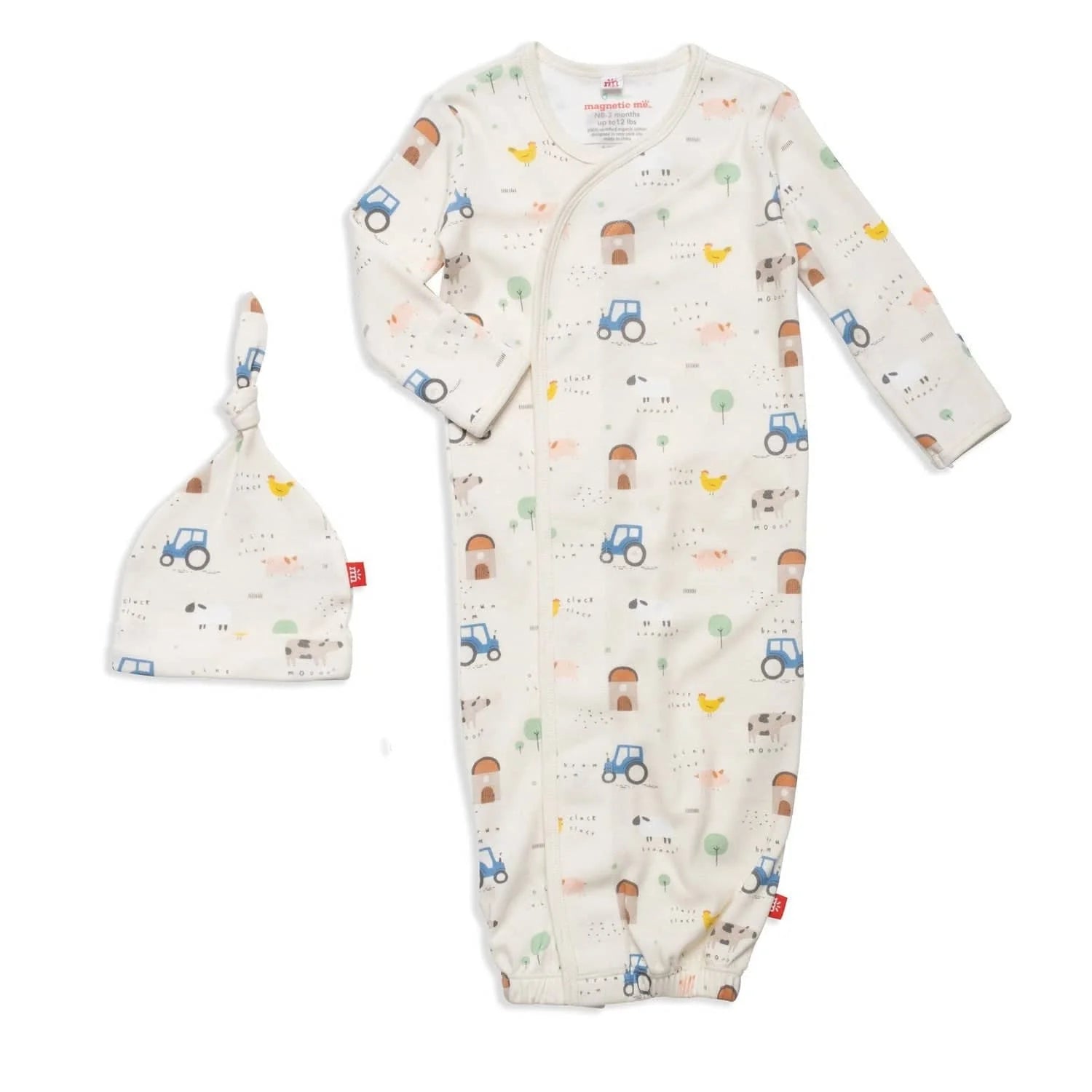 Magnetic Me Organic Cotton Magnetic Gown & Hat Set / Pasture Bedtime