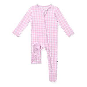 Kyte Baby Zippered Footie / Gingham Thistle