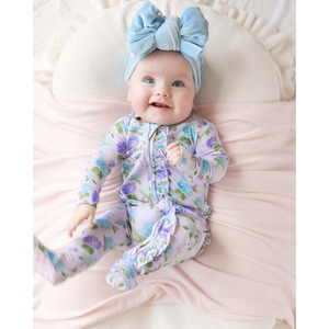 Lev Baby Ruffled Zippered Footie / Colette Hydrangea