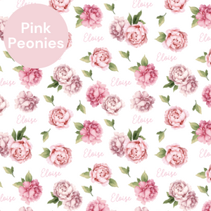 Plush Minky Fleece Personalized Blanket | Peonies