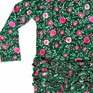 Lev Baby Ruffled Zippered Footie / Nova Floral