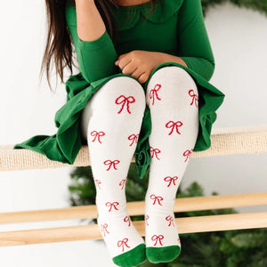 Holiday Bow Knit Tights