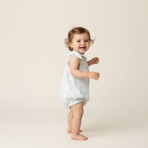 Organic Tie-Shoulder Bubble Romper / Ivy Floral