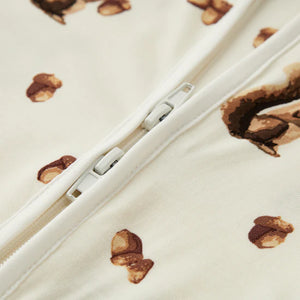 Milkbarn Luxe Stretch Zipper Footed Romper / Chipmunk