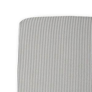 Little Unicorn Cotton Muslin Crib Sheet / Grey Stripe