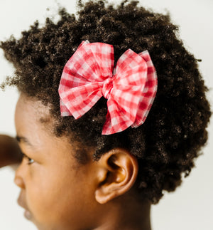 Baby Bling Tulle Baby FAB Clips / Gingham Cherry