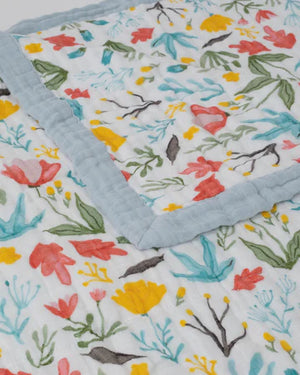 Little Unicorn Cotton Muslin Quilted Throw (60"x72") / Meadow