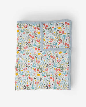 Little Unicorn Cotton Muslin Quilted Throw (60"x72") / Meadow
