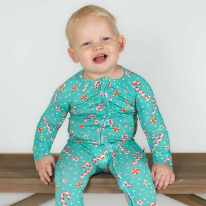 Lev Baby Poppy Convertible Romper / Candy Canes
