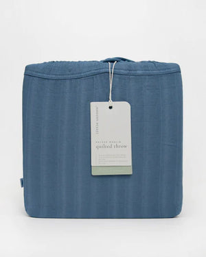 Little Unicorn Deluxe Muslin Quilted Throw (60"x72") / Blue Dusk