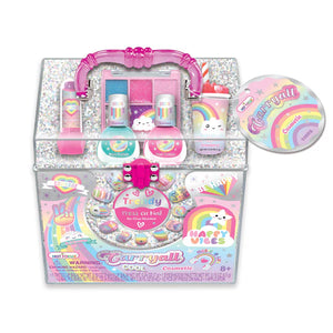Rainbow Carryall Cosmetic Case with Makeup & Nail Set
