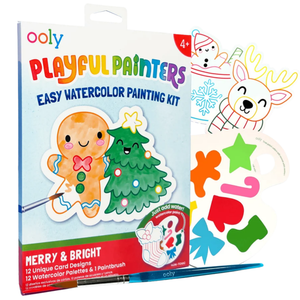 Ooly Playful Painters: Easy Watercolor Painting Kit - Merry & Bright