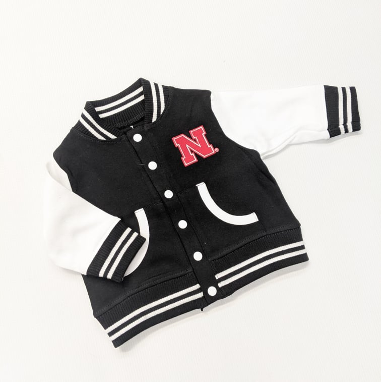 Nebraska Varsity Jacket / Black