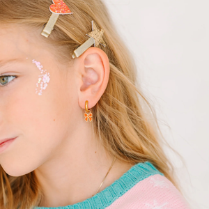 Pierced Red Bow Earring Charms