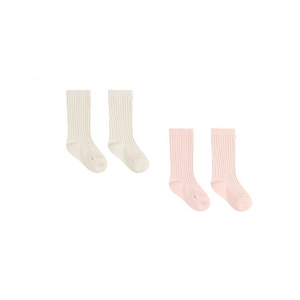 Quincy Mae Sock Set / Ivory & Bubblegum