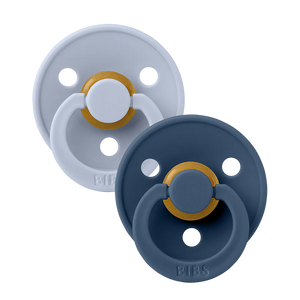 BIBS Round Pacifier 2-Pack / Size 2 (6-18 Months) - Blue/Blue Steel