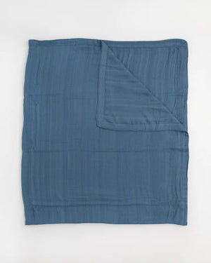 Little Unicorn Deluxe Muslin Quilted Throw (60"x72") / Blue Dusk