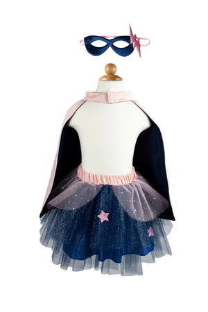 Tutu, Cape & Mask Set - Pink & Navy - 4-6 Years