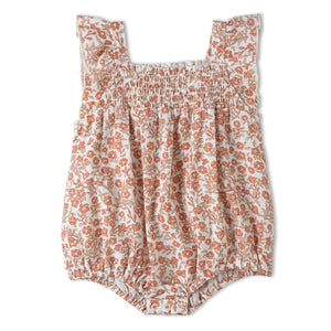 Organic Sleeveless Ruffle Bubble Romper / Sienna