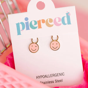Pierced Pink Smiley Charms