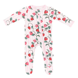 Kyte Baby Zippered Footie / Strawberry Fields
