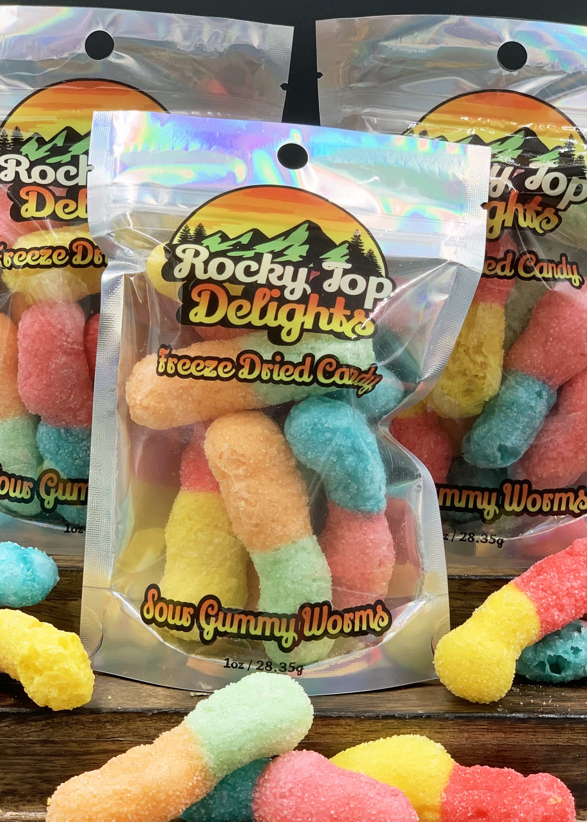 Sour Gummy Worms Freeze Dried Candy