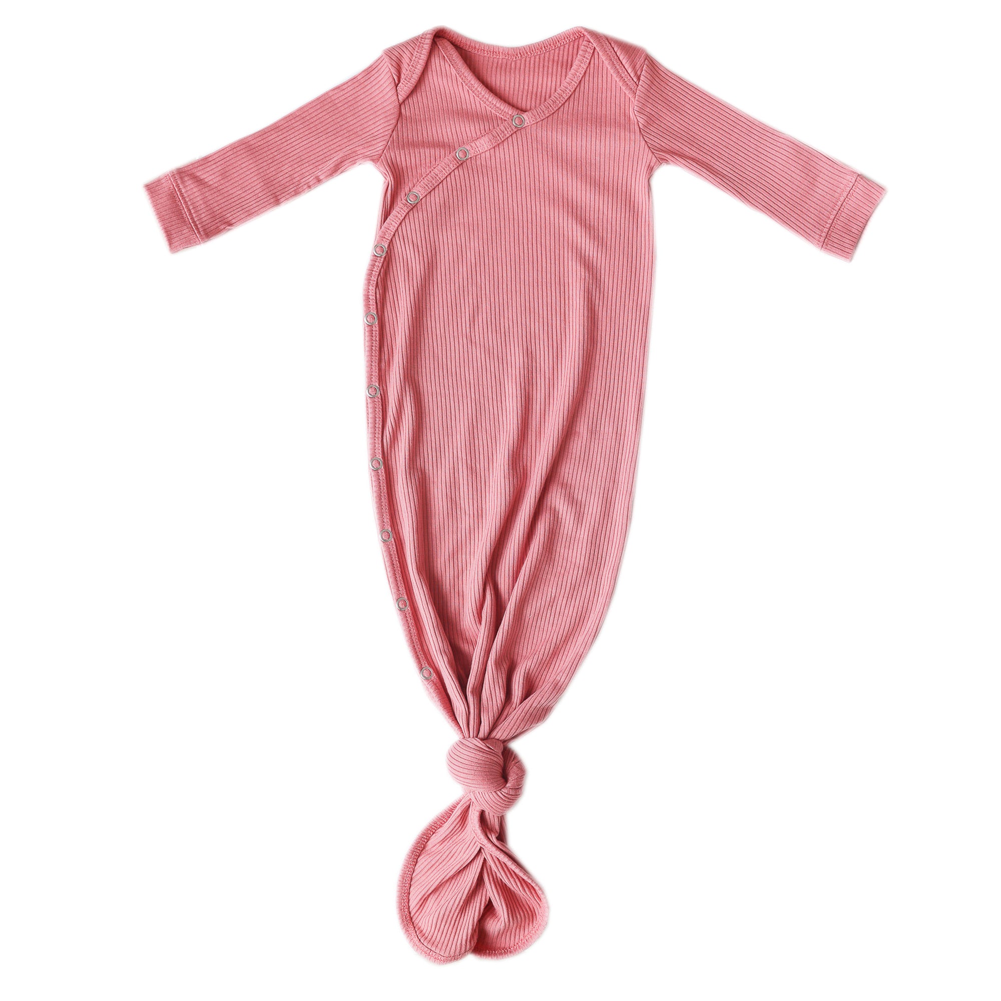 Copper Pearl Rib Knit Newborn Knotted Gown