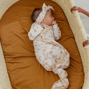 Copper Pearl Newborn Knotted Gown / Rue