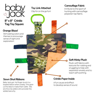 Baby Jack Crinkle Tag Square 8"x8" / Hunting Camo