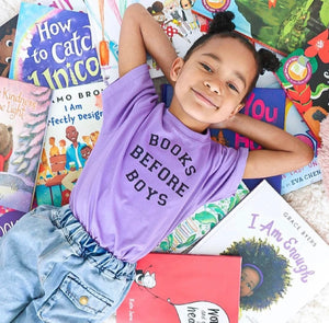 Books Before Boys Tee - Purple
