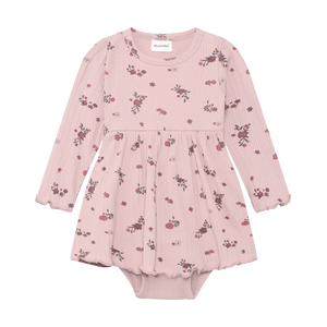 Minymo Floral Bodysuit Dress / Fawn