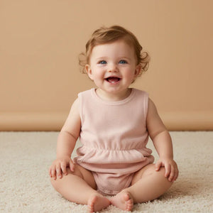 Organic Clinch Romper / Blush