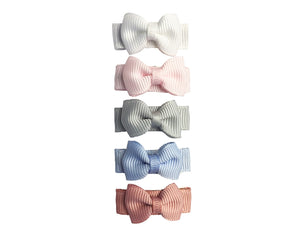 Tiny Tuxedo Snap Clip Bow Set / 5 Pc - Pixie