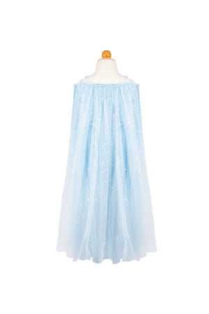 Blue Velvet Princess Gown with Cape