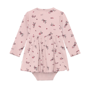 Minymo Floral Bodysuit Dress / Fawn