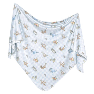 Copper Pearl Knit Swaddle Blanket / Winnie the Pooh & Friends