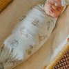 Copper Pearl Knit Swaddle Blanket / Winnie the Pooh & Friends