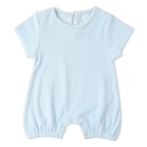 Organic Short Romper / Light Blue
