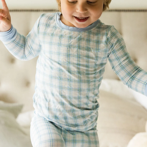 Uptown Baby Long-Sleeve Pajama Set / Blue Plaid